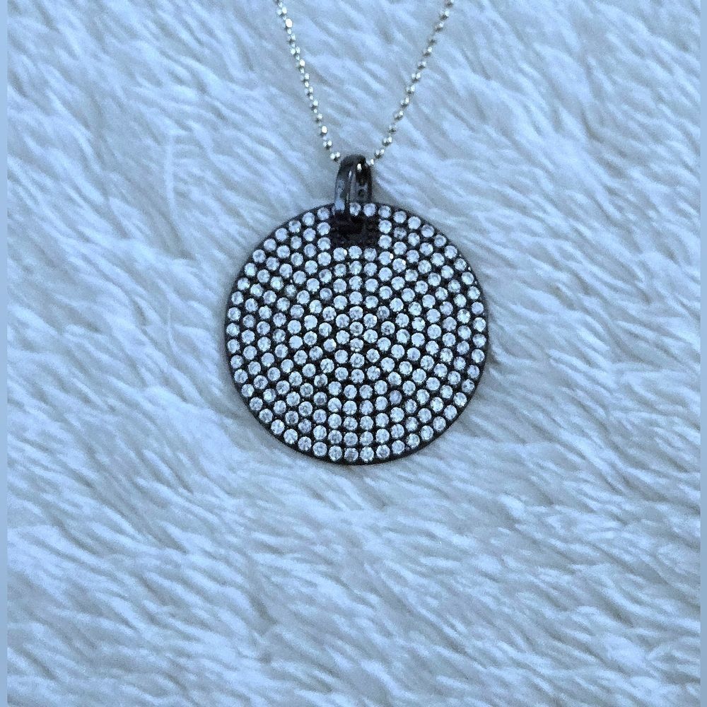 Mary Louise Designs Pave Disc💿 Pendant Necklace - Picture 2 of 15